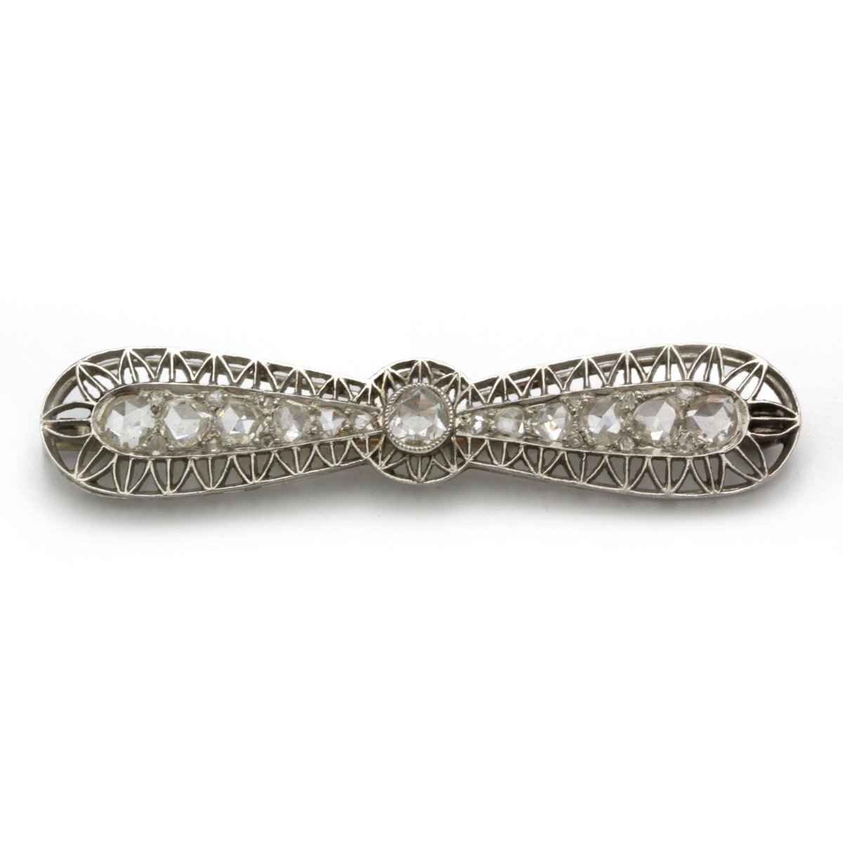 Broche Épingle en or rose, platine, et diamants - Castafiore