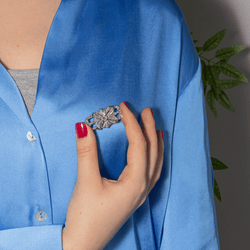 Broche Épingle en palladium et diamants - Castafiore