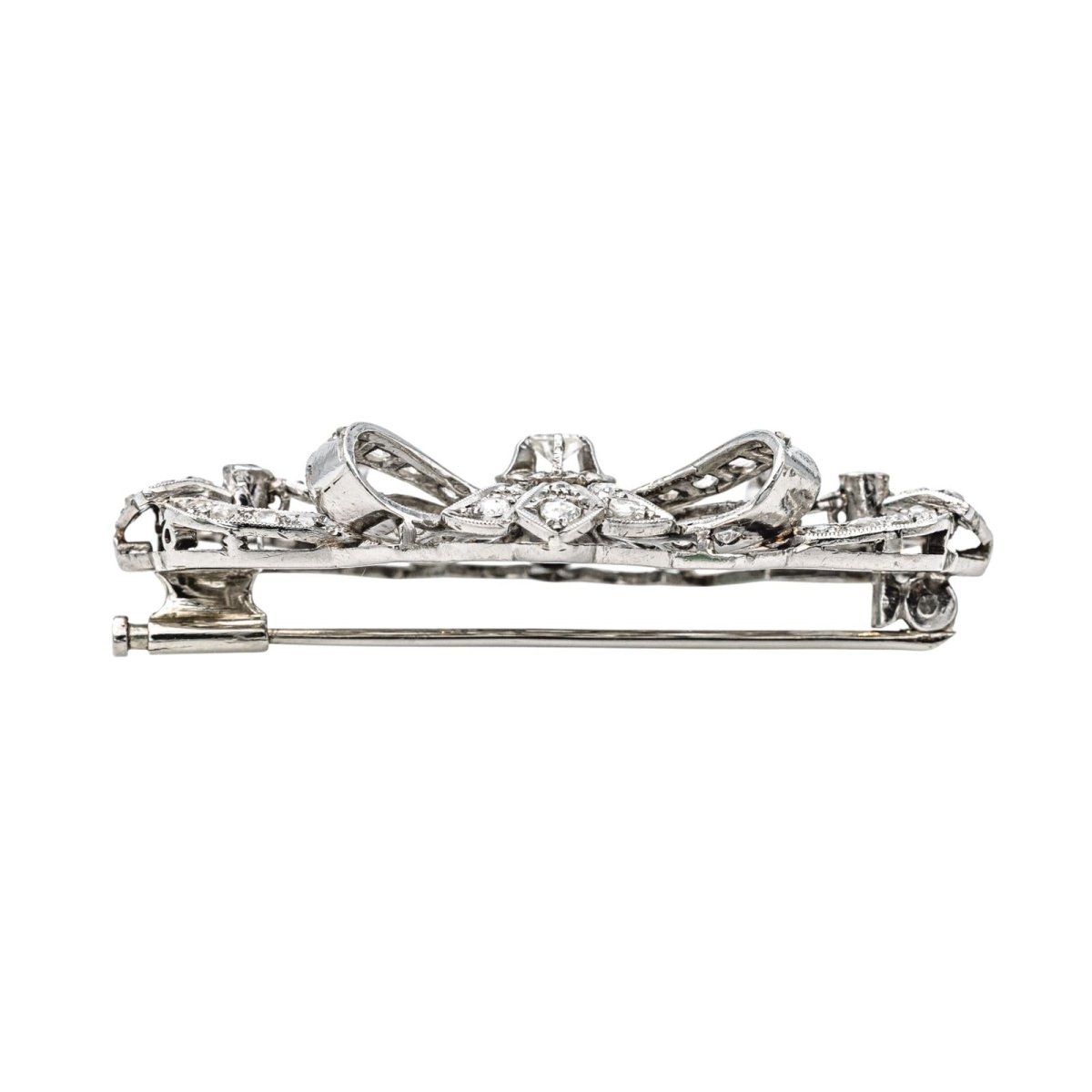 Broche Épingle en palladium et diamants - Castafiore