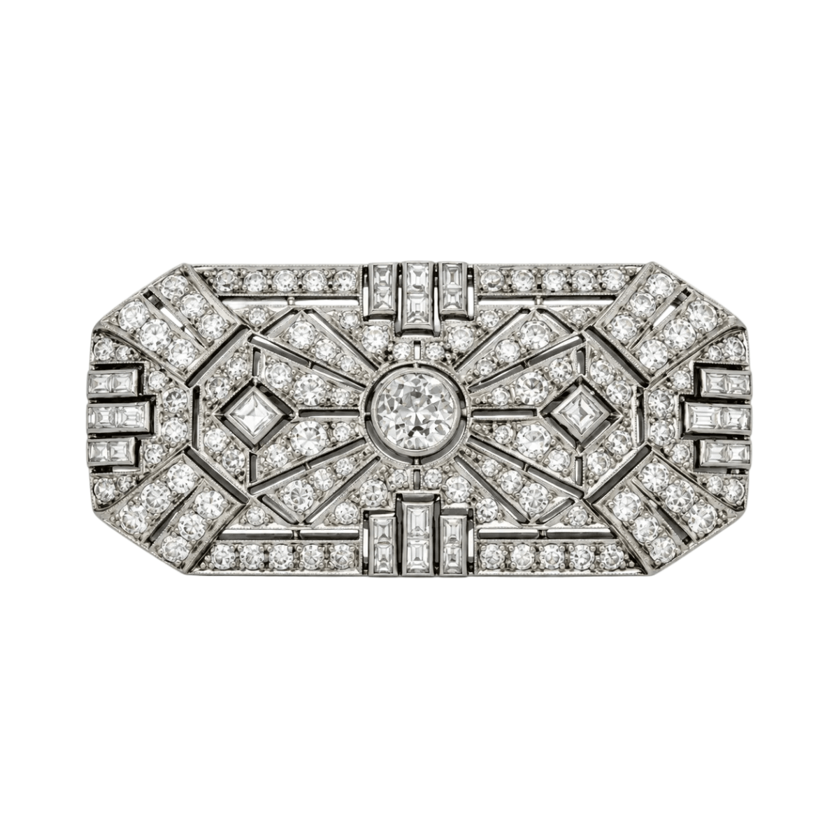 Broche Épingle en platine et diamants - Castafiore