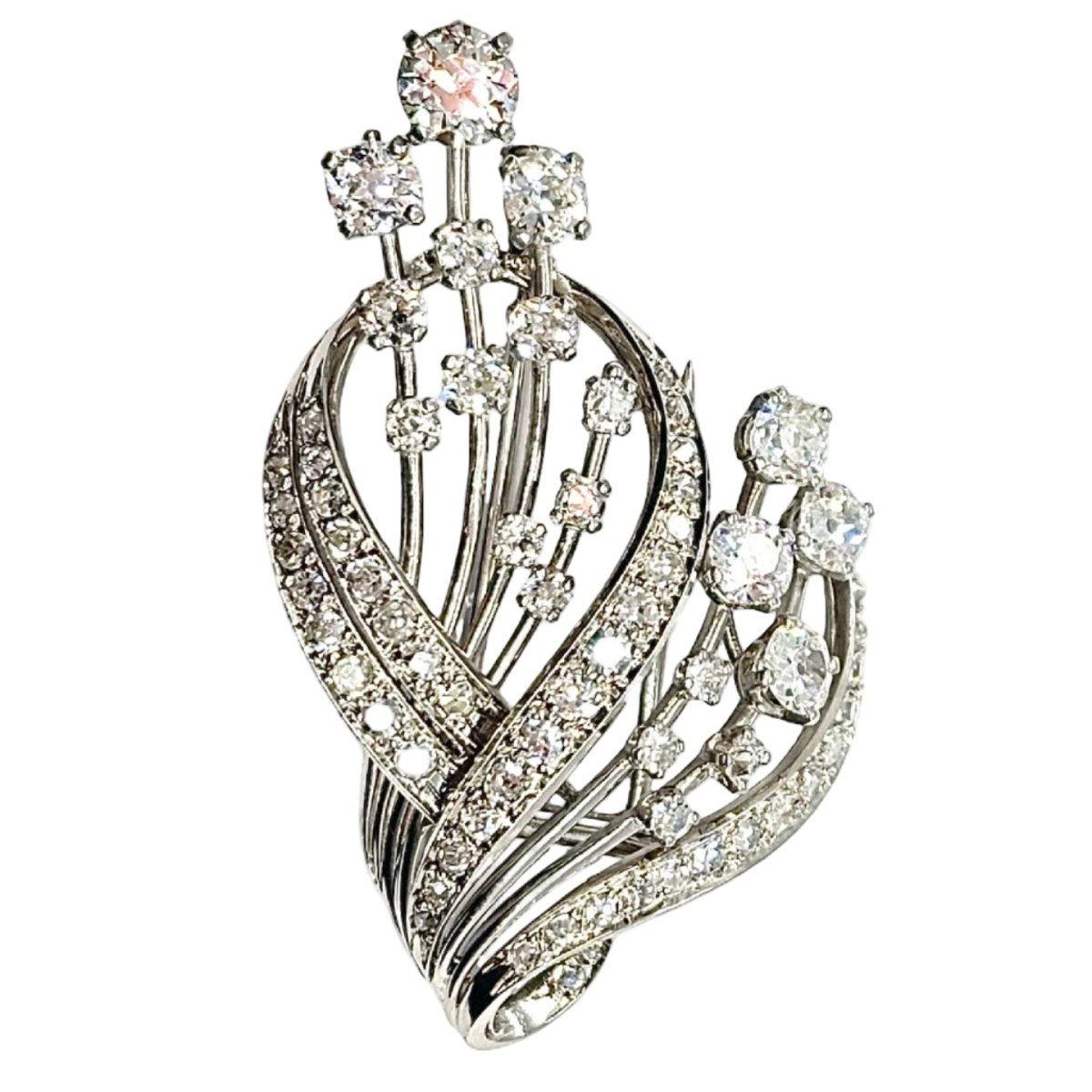 Broche Épingle en platine et diamants - Castafiore