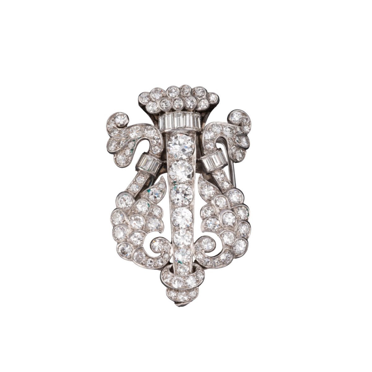 Broche Épingle en platine et diamants - Castafiore