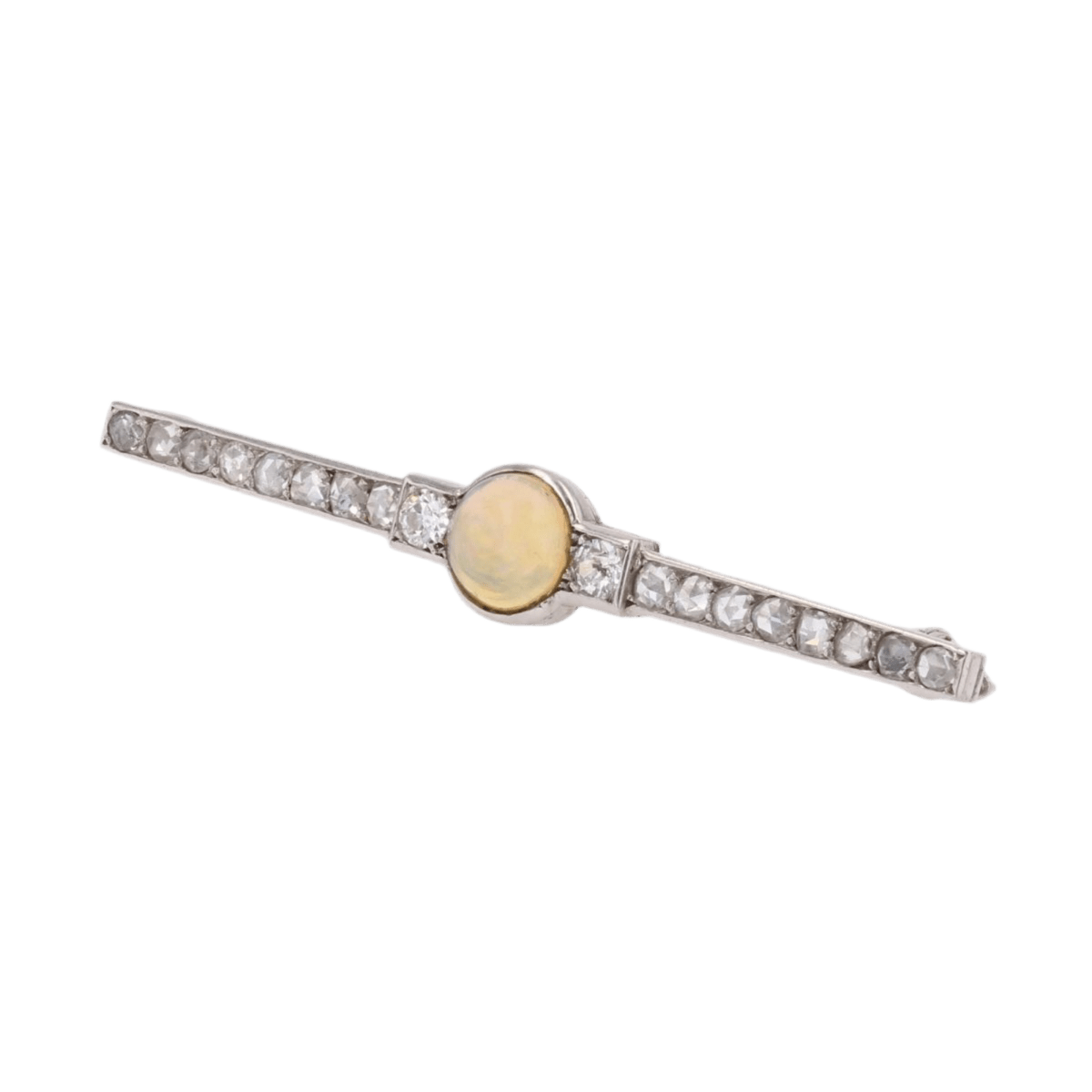 Broche Épingle en platine, opale et diamants - Castafiore