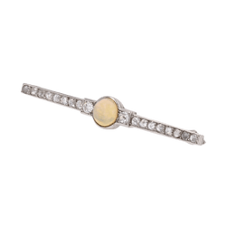 Broche Épingle en platine, opale et diamants - Castafiore