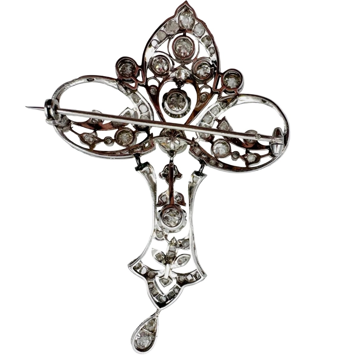 Broche Épingle en platine, perle et diamants - Castafiore