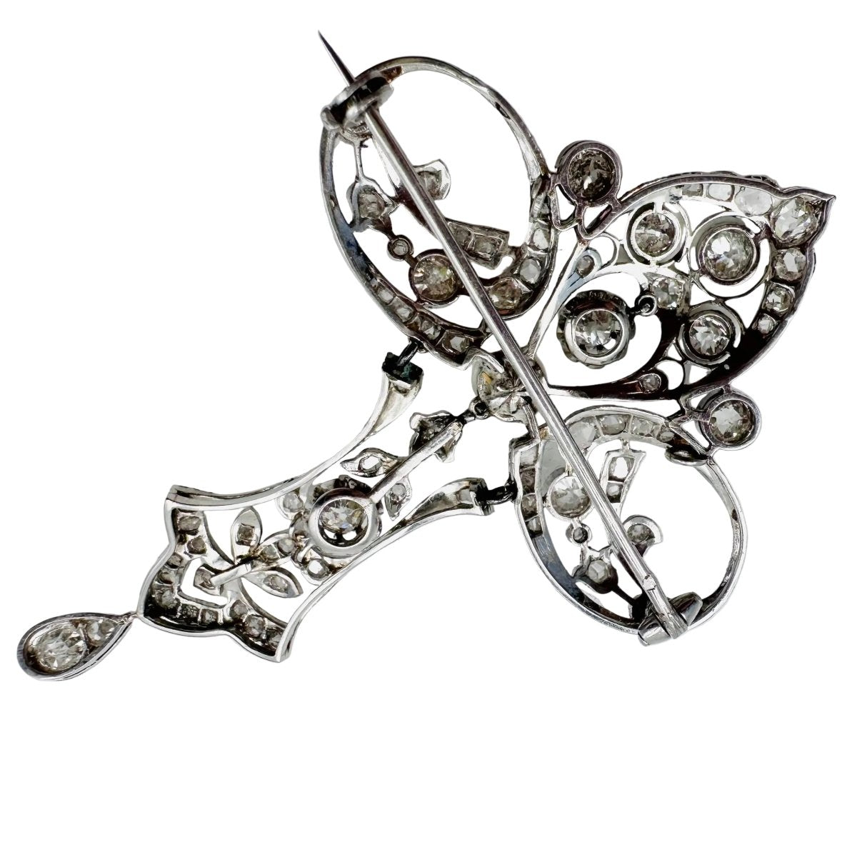 Broche Épingle en platine, perle et diamants - Castafiore