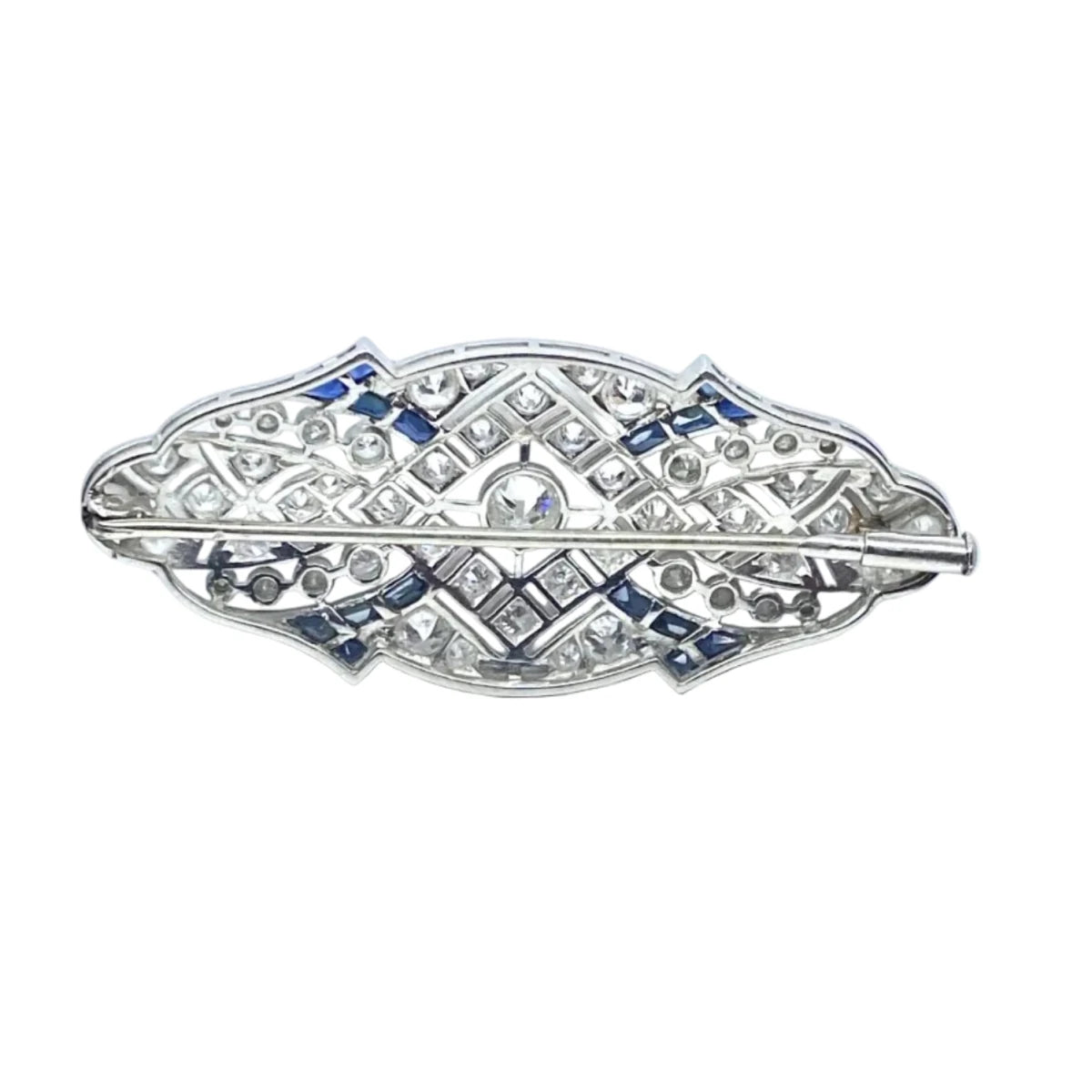 Broche Épingle en platine, saphirs et diamants - Castafiore