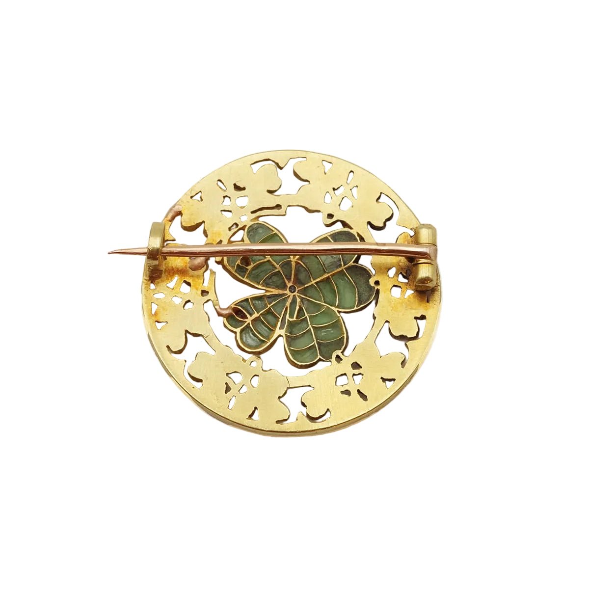 Broche Épingle EUGÈNE TROUVÉ en or jaune, émail et diamants - Castafiore