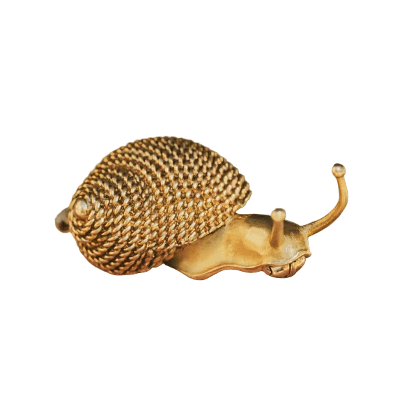 Broche Épingle HERMÉS "Escargot" en or jaune - Castafiore