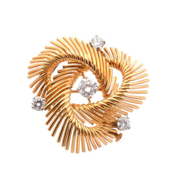 Broche Épingle MELLERIO en or jaune et diamants - Castafiore