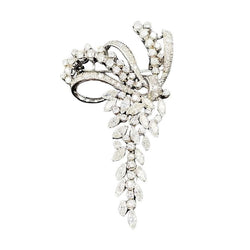 Broche Épingle Noeud en or blanc et diamants - Castafiore