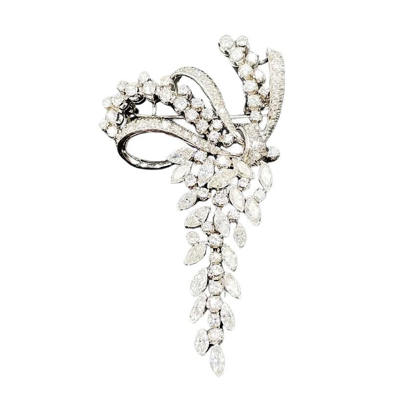 Broche Épingle Noeud en or blanc et diamants - Castafiore