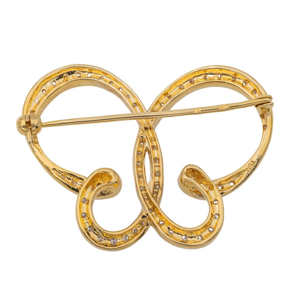 Broche Epingle Or jaune Diamant - Castafiore