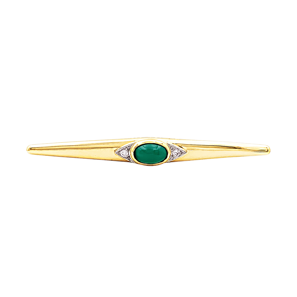 Brooch Van Cleef & Arpels, yellow gold, paltinium, cabochon chrysoprase and diamonds.