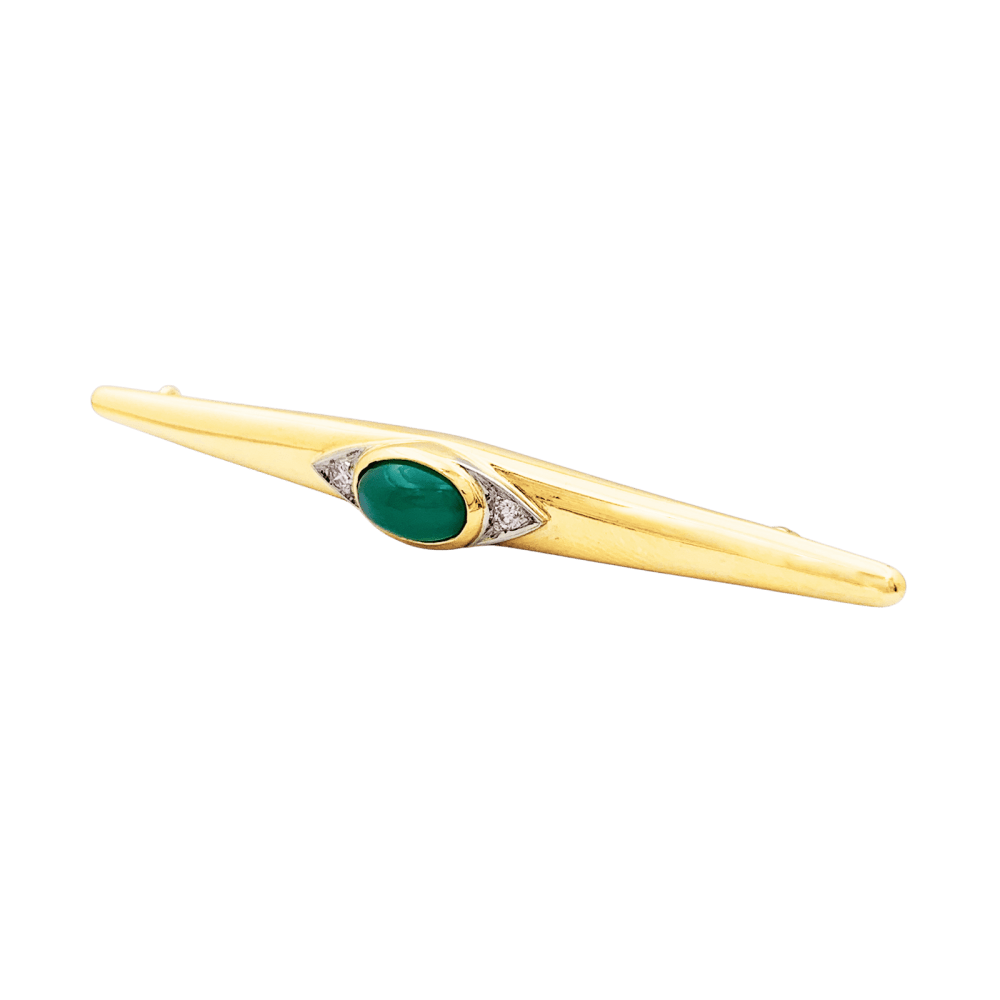 Brooch Van Cleef & Arpels, yellow gold, paltinium, cabochon chrysoprase and diamonds.