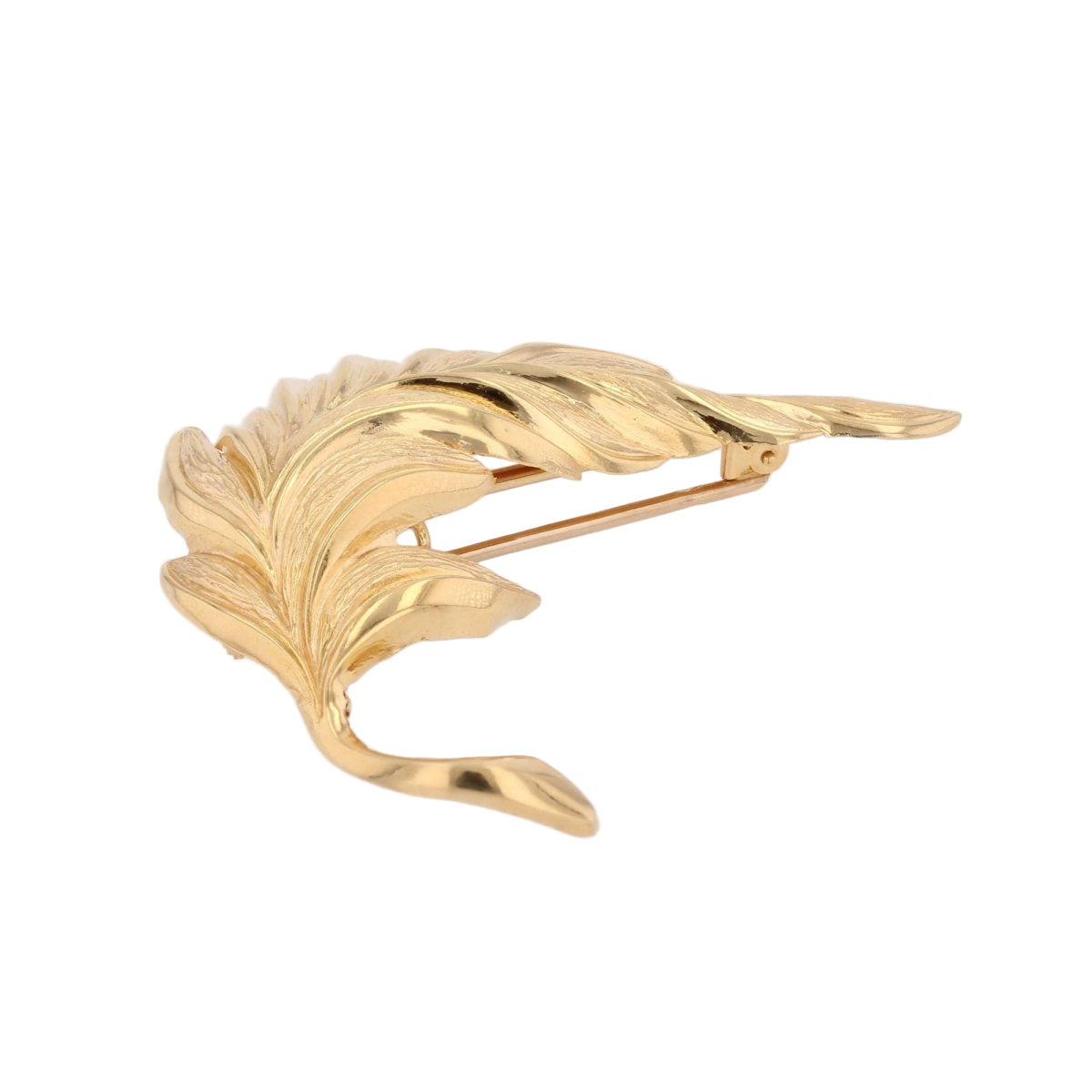Broche feuille en or jaune - Castafiore