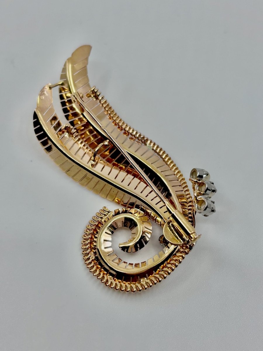 Broche feuille époque 1950 - Castafiore