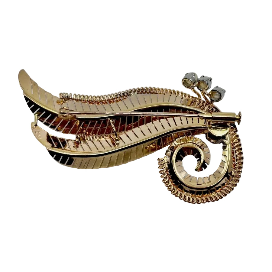 Broche feuille époque 1950 - Castafiore