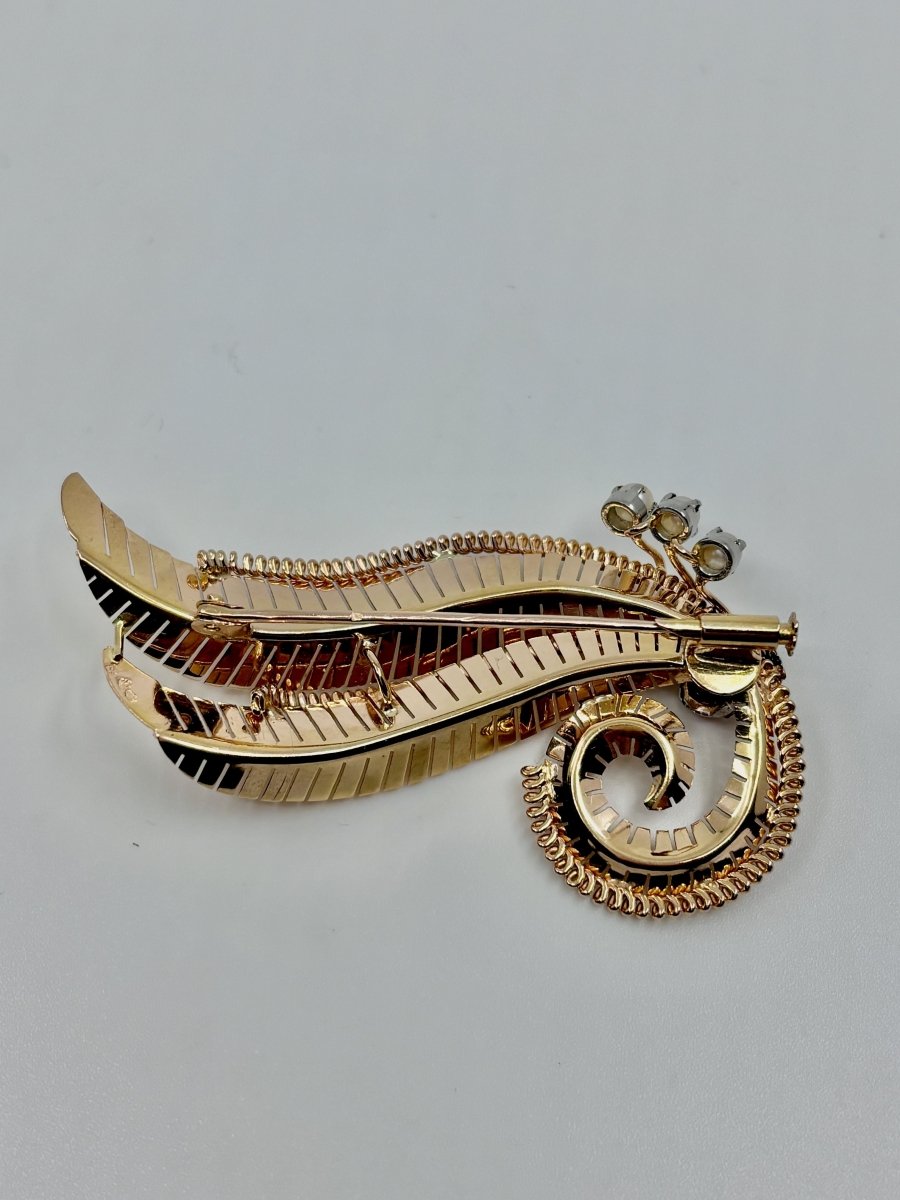 Broche feuille époque 1950 - Castafiore