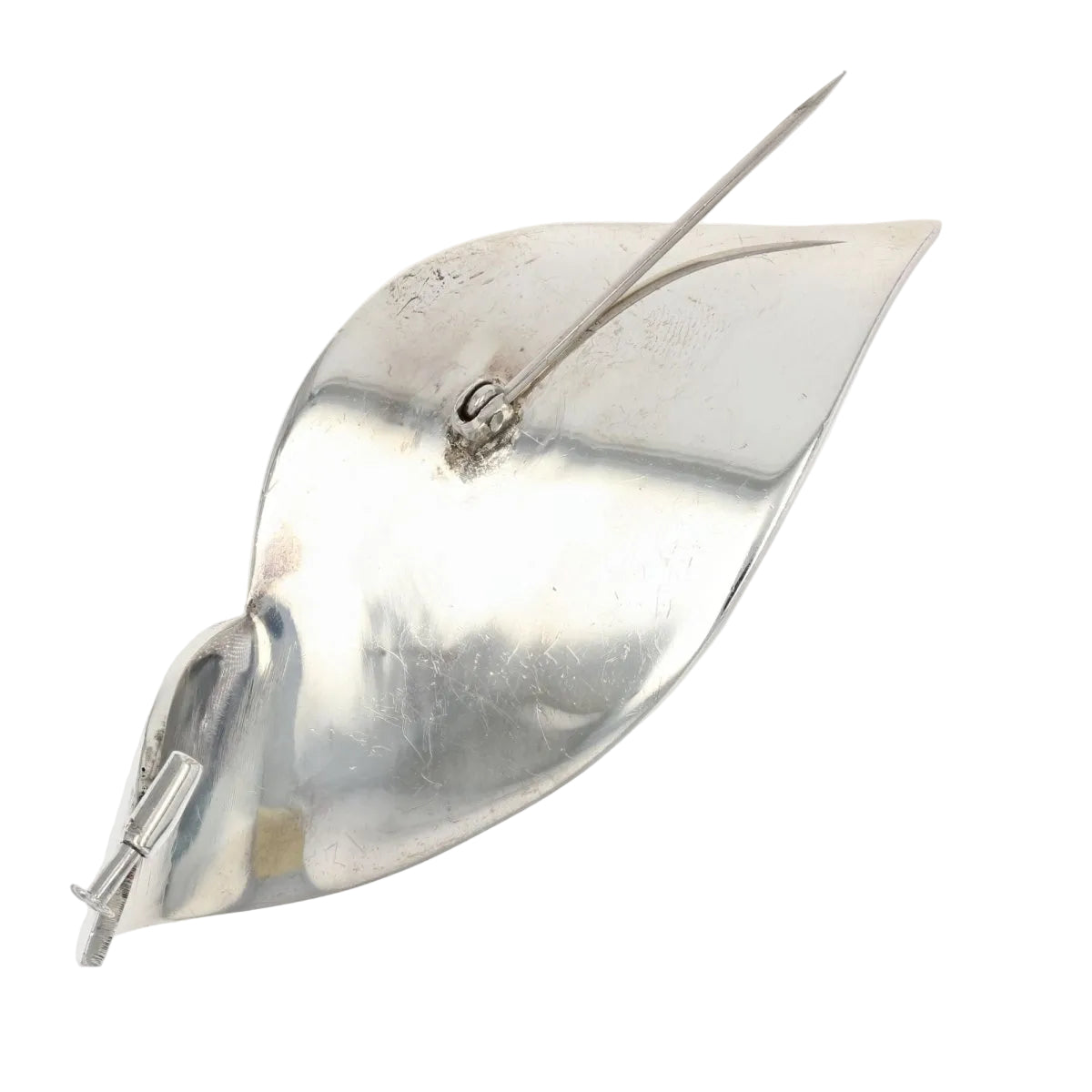 Broche FEUILLE stylisée en argent - Castafiore