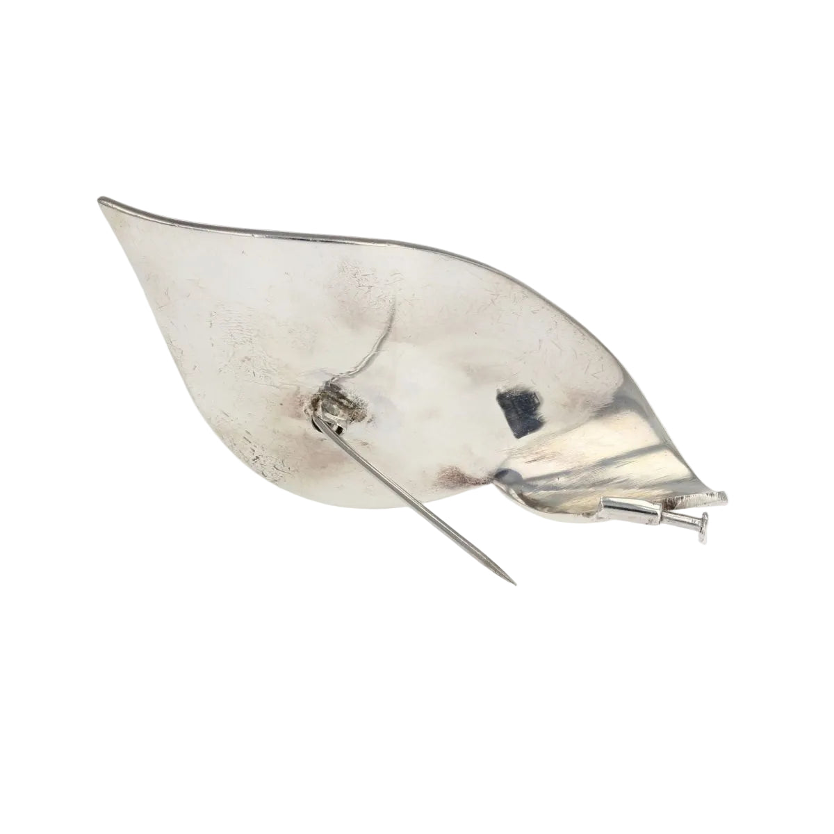 Broche FEUILLE stylisée en argent - Castafiore