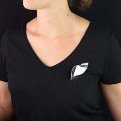 Broche FEUILLE stylisée en argent - Castafiore