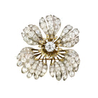 Broche fleur ancienne or argent diamants taille ancienne - Castafiore