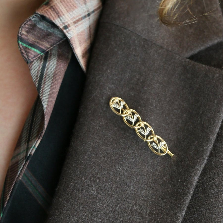 Broche fleur Art Nouveau perles - Castafiore