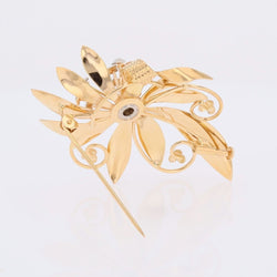 Broche fleur ciselée en or rose et or blanc - Castafiore