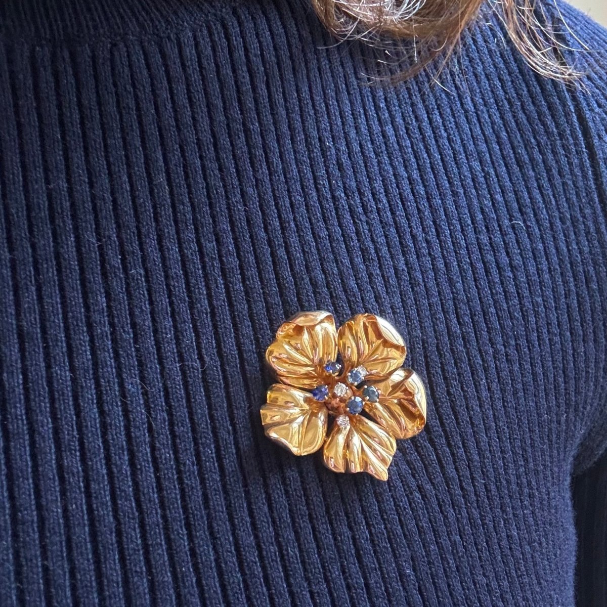 Broche fleur épanouie - Castafiore