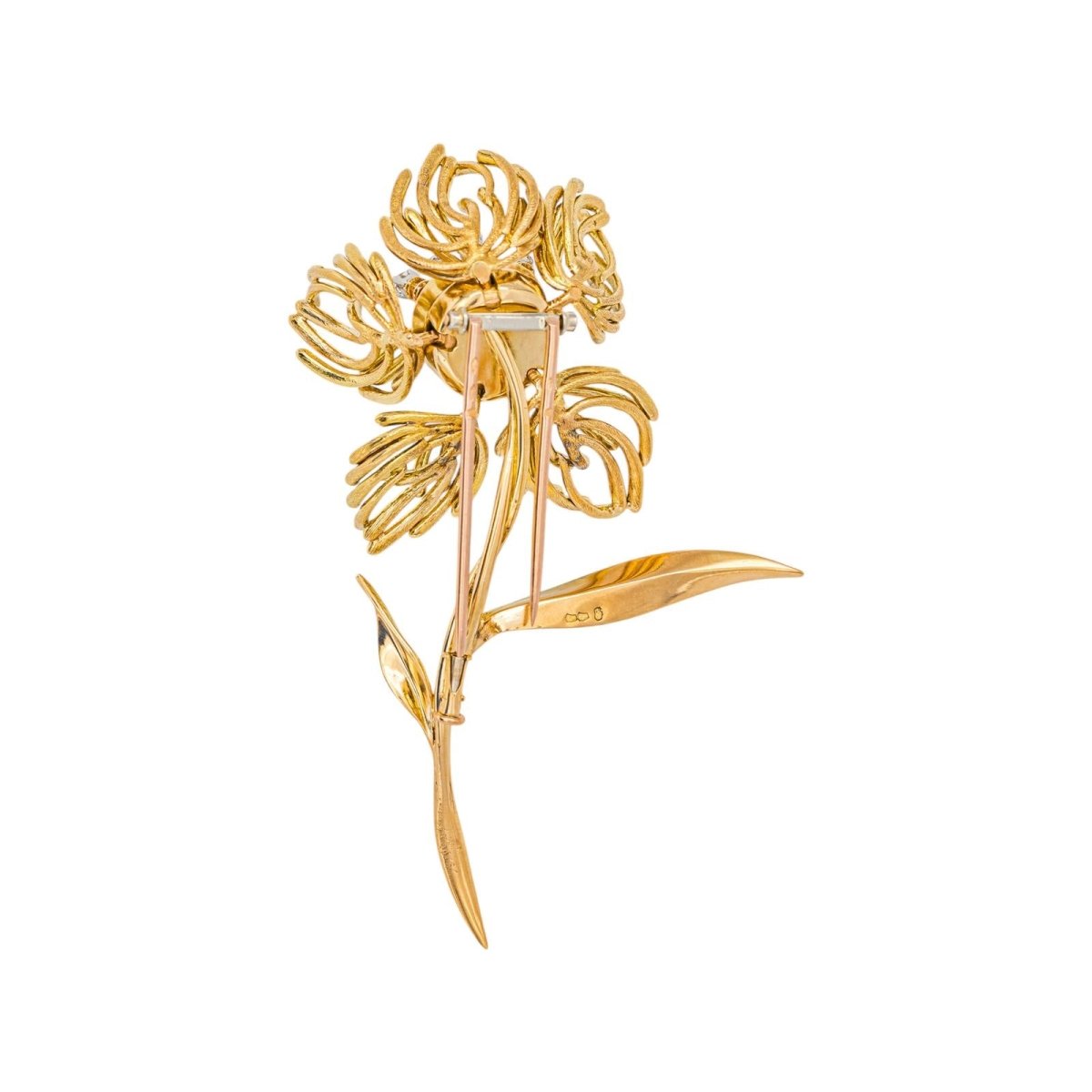 Broche Fleur Or jaune Diamant - Castafiore