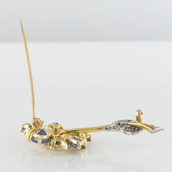 Broche fleur saphirs et diamants - Castafiore