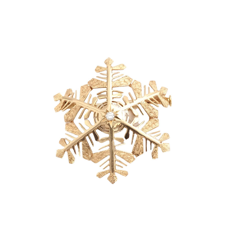 Broche flocon de neige en or - Castafiore