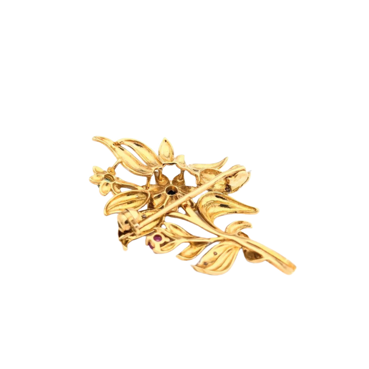 Broche florale en or jaune - Castafiore