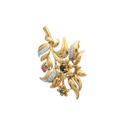 Broche florale en or jaune - Castafiore