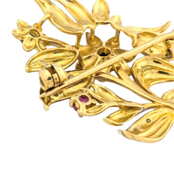 Broche florale en or jaune - Castafiore