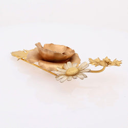 Broche GEORGES - RENÉ LECOMTE fleurs sauvages en argent doré et rosé - Castafiore