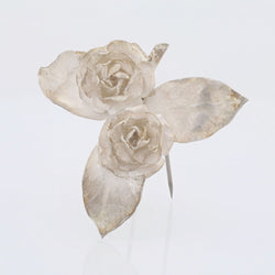 Broche GEORGES RENÉE LECOMTE boutons de rose en argent - Castafiore