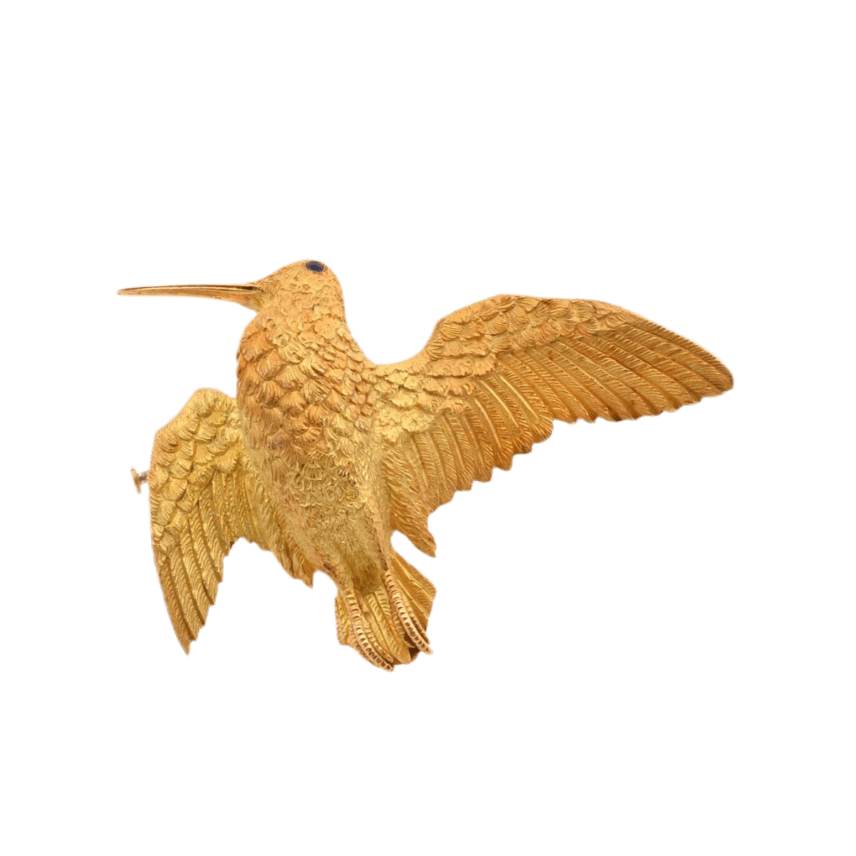 Broche HERMÈS "Georges Lenfant" en or jaune et saphir - Castafiore