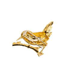 Broche HERMÈS Vintage oiseau en or jaune et rubis - Castafiore