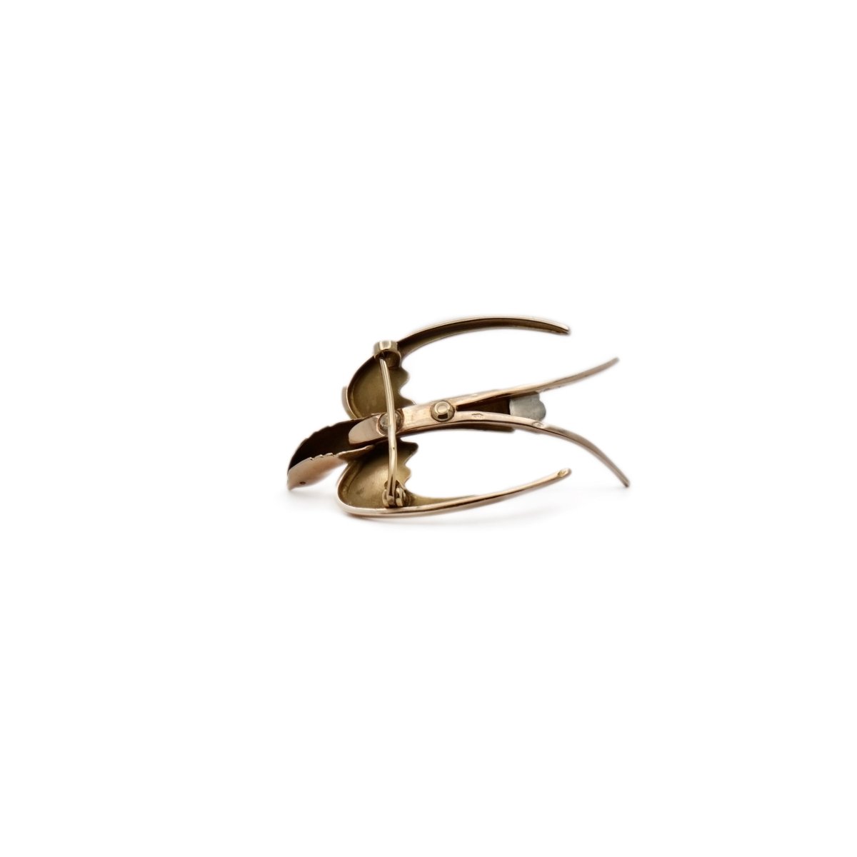 Broche Hirondelle en or rose et or blanc - Castafiore