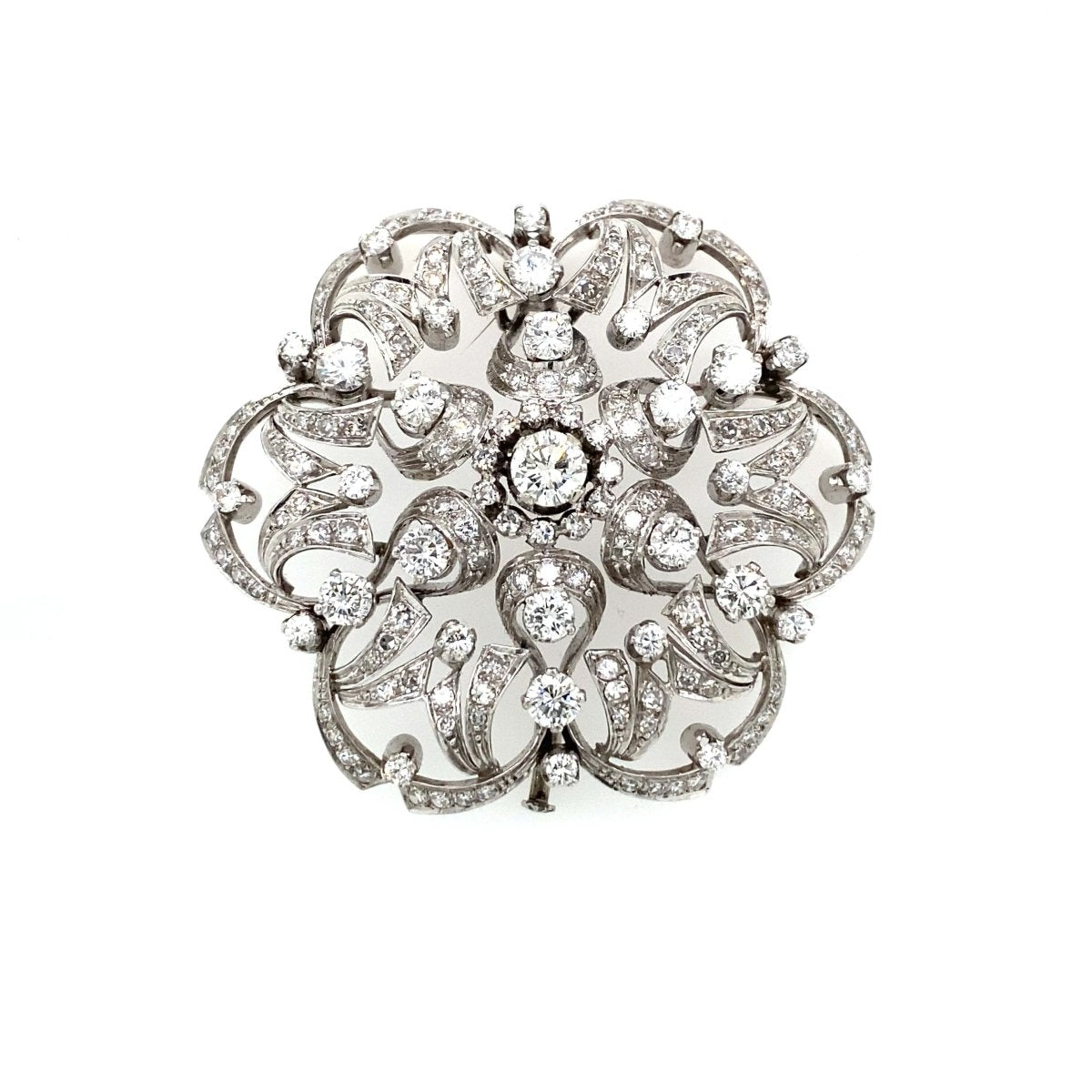 Broche italienne en or avec 5,50 carats de diamants de succession - Castafiore