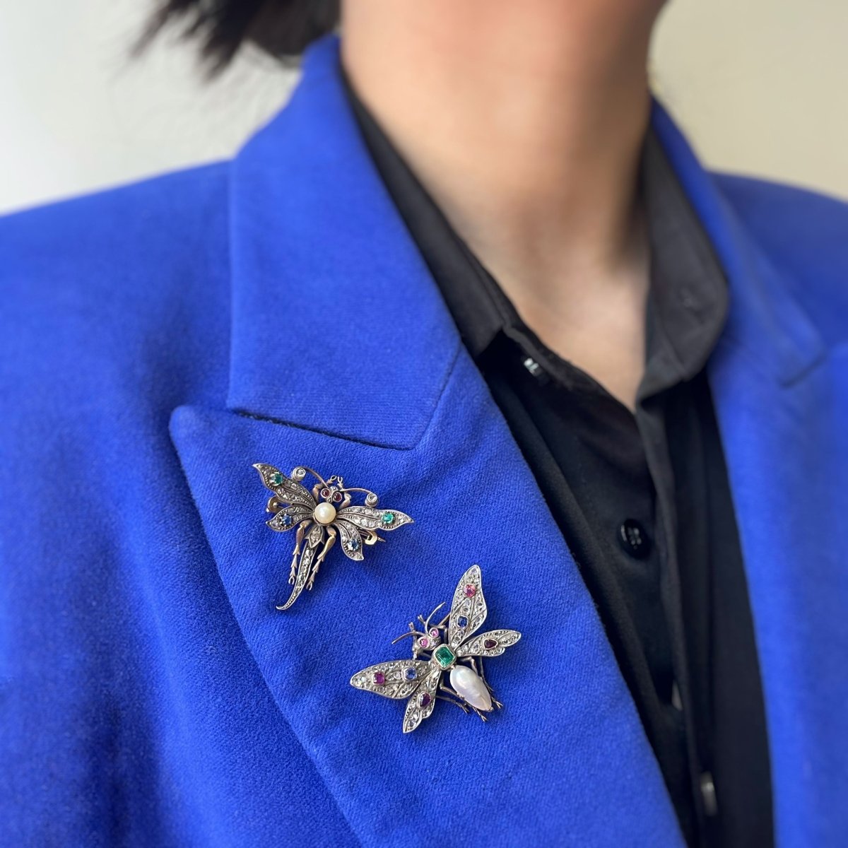 Broche Libellule - Or & Pierres précieuses - Castafiore