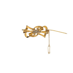 Broche Noeud en or jaune et diamants - Castafiore