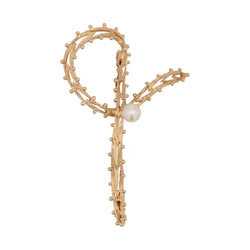 Broche noeud en or rose et perle de culture - Castafiore