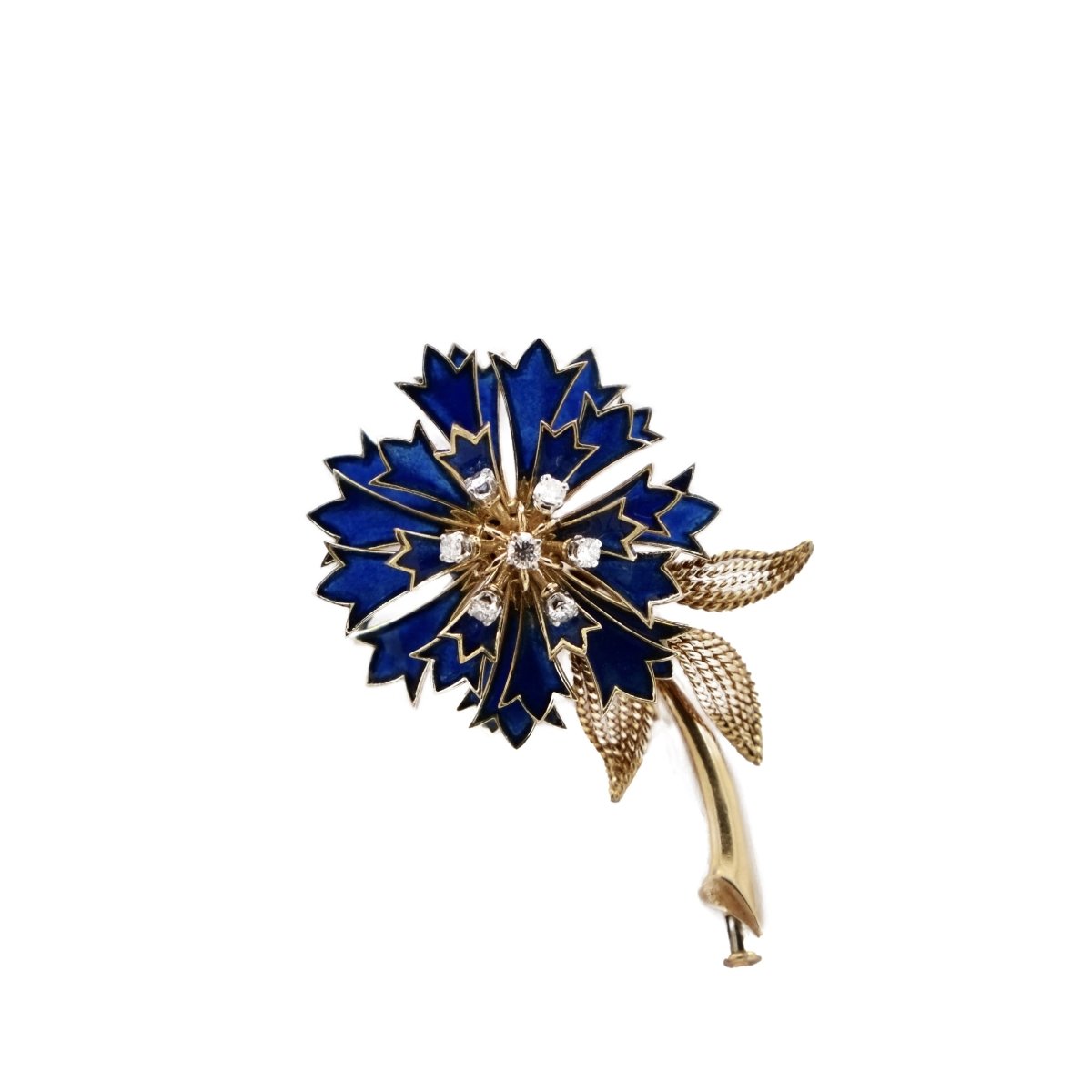 Broche oeillet en or jaune et diamant - Castafiore