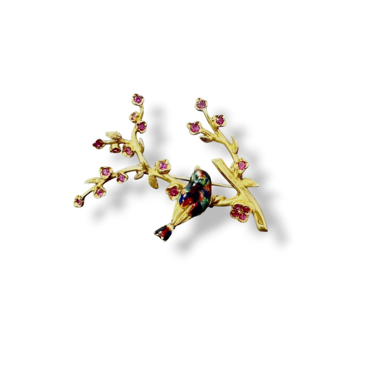 Broche oiseau dans un cerisier - Castafiore