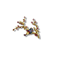 Broche oiseau dans un cerisier - Castafiore
