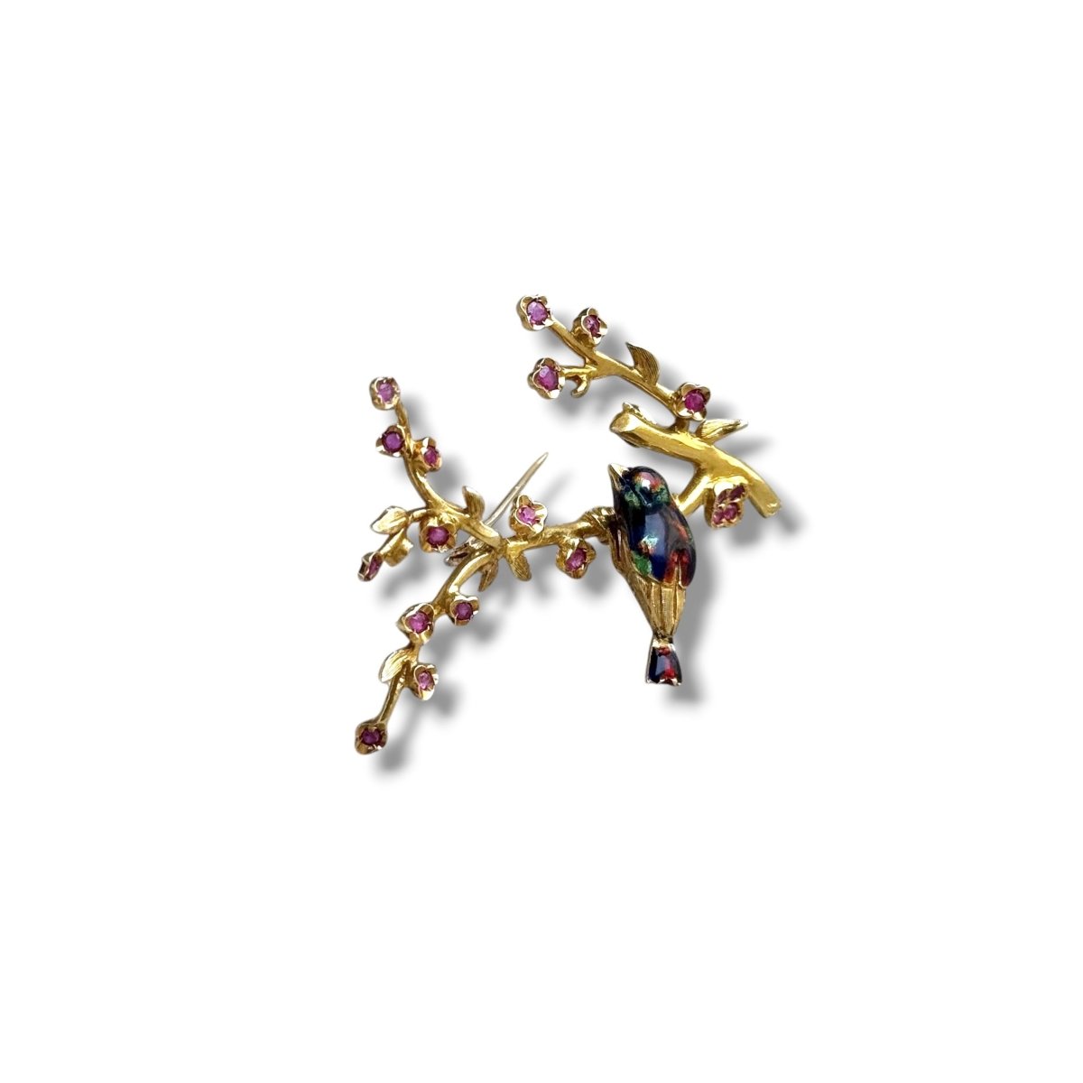 Broche oiseau dans un cerisier - Castafiore
