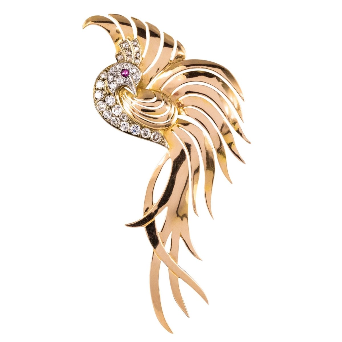 Broche oiseau de paradis diamants - Castafiore